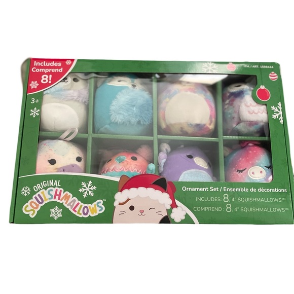 SQUISHMALLOWS CHRISTMAS 4” ORNAMENTS 8 PACK HOLIDAY COLLECTION 2023 NEW - Picture 2 of 3